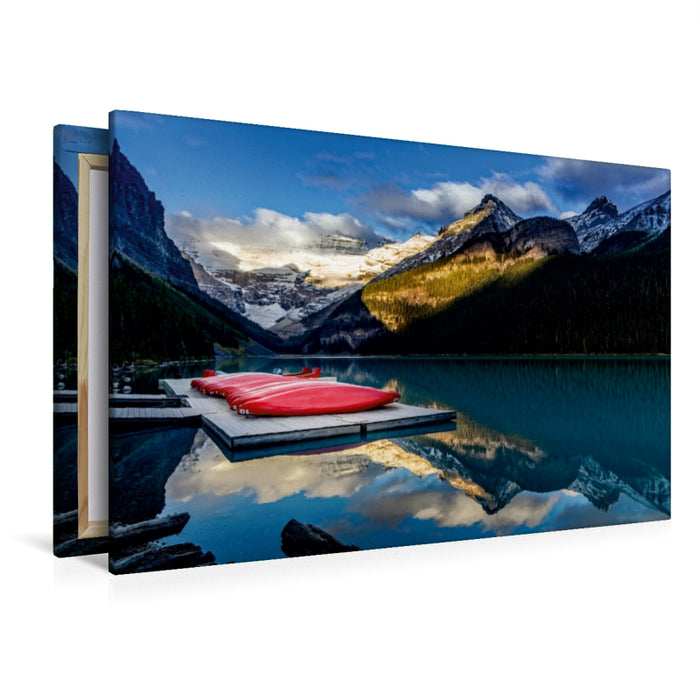 Toile textile haut de gamme Toile textile haut de gamme 120 cm x 80 cm paysage Lake Louise, Alberta 