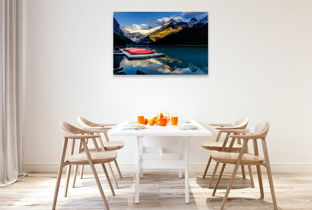 Toile textile haut de gamme Toile textile haut de gamme 120 cm x 80 cm paysage Lake Louise, Alberta 