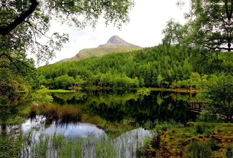 Toile textile haut de gamme Toile textile haut de gamme 120 cm x 80 cm à travers le Loch Lochan - Pap of Glencoe 