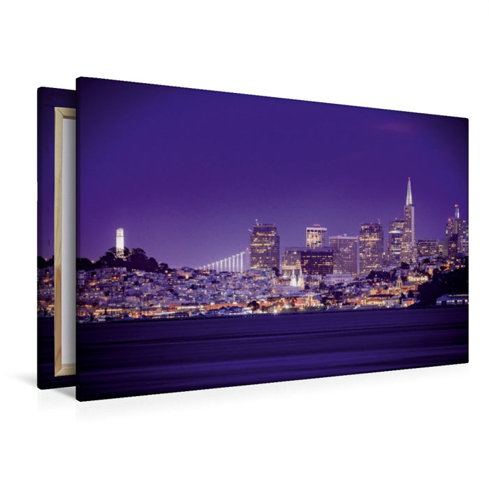 Toile textile premium Toile textile premium 120 cm x 80 cm paysage La skyline de San Francisco 