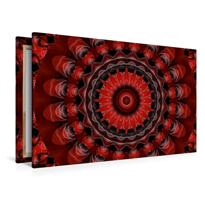 Premium Textil-Leinwand Premium Textil-Leinwand 120 cm x 80 cm quer Mandala Leidenschaft rot