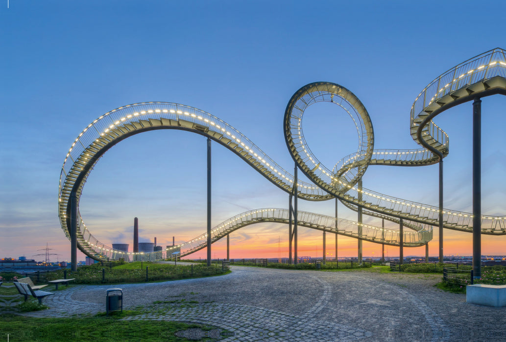 Premium textile canvas Premium textile canvas 120 cm x 80 cm landscape sculpture Tiger and Turtle in Duisburg 