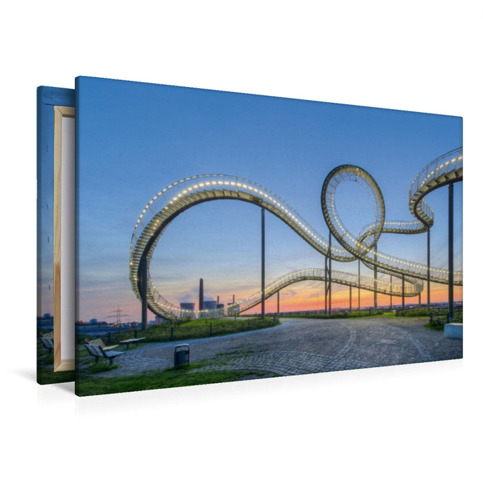 Premium textile canvas Premium textile canvas 120 cm x 80 cm landscape sculpture Tiger and Turtle in Duisburg 