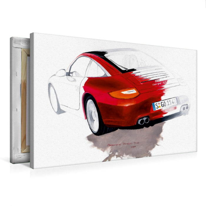 Premium Textil-Leinwand Premium Textil-Leinwand 75 cm x 50 cm quer Porsche 911 4S, 2009