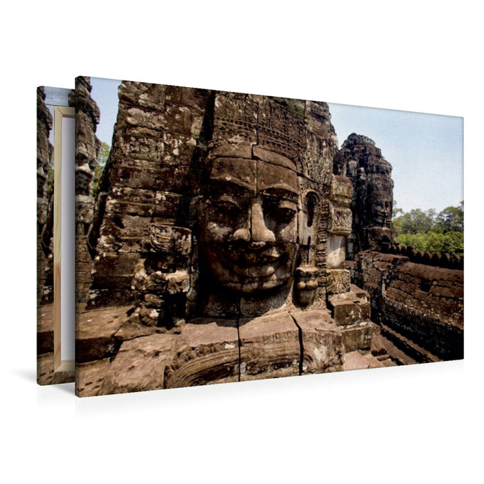 Premium Textil-Leinwand Premium Textil-Leinwand 120 cm x 80 cm quer Angkor Wat - Angkor Thom