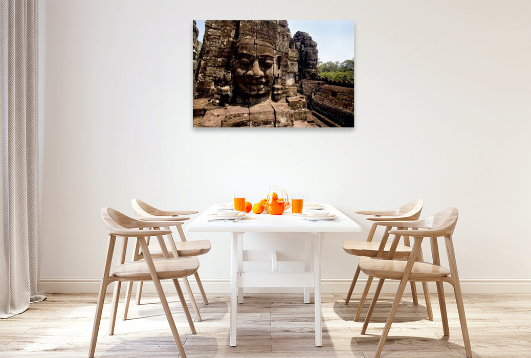 Premium Textil-Leinwand Premium Textil-Leinwand 120 cm x 80 cm quer Angkor Wat - Angkor Thom