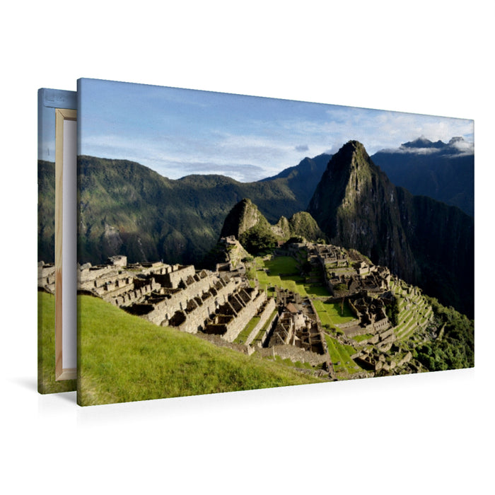 Premium Textil-Leinwand Premium Textil-Leinwand 120 cm x 80 cm quer Machu Picchu - Die Inka Stadt in Peru