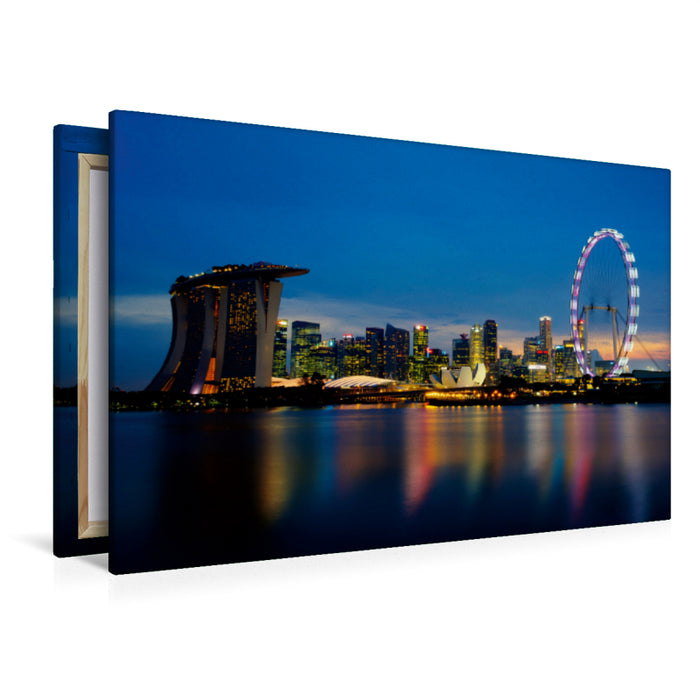 Premium Textil-Leinwand Premium Textil-Leinwand 120 cm x 80 cm quer Singapur Stadt der Skylines