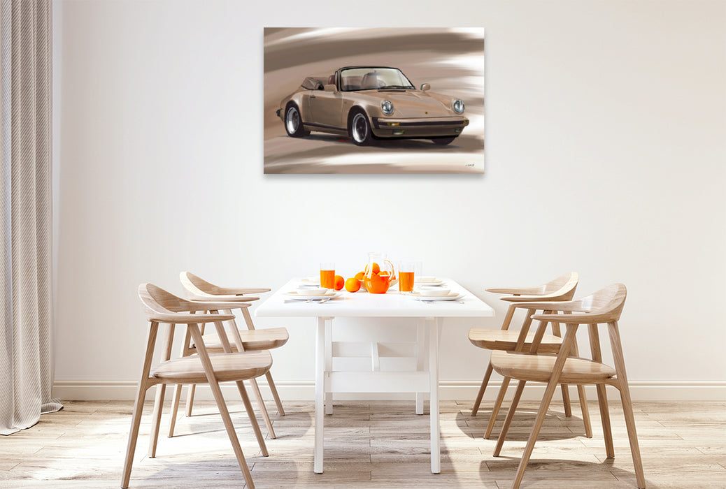 Premium Textil-Leinwand Premium Textil-Leinwand 120 cm x 80 cm quer Porsche 911 Cabrio