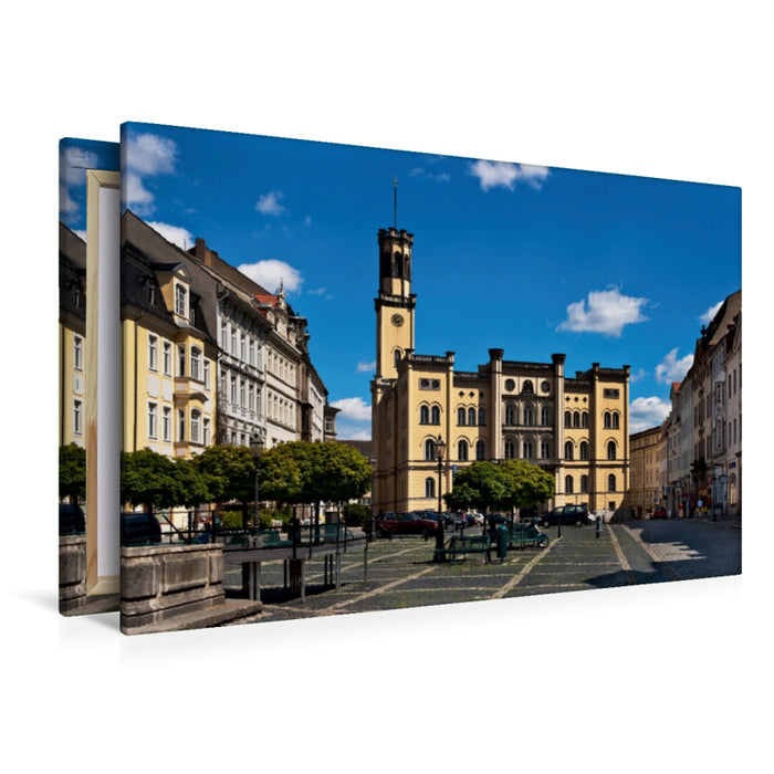 Premium Textil-Leinwand Premium Textil-Leinwand 120 cm x 80 cm quer Rathaus Zittau, Sachsen