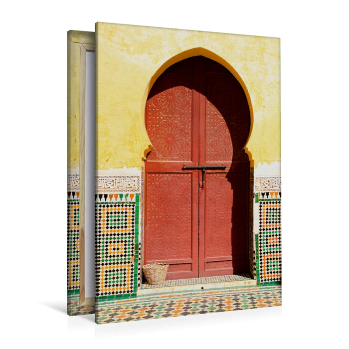 Premium Textil-Leinwand Premium Textil-Leinwand 80 cm x 120 cm  hoch Ein Motiv aus dem Kalender "Willkommen - Türen Marokkos"