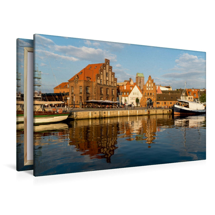 Toile textile haut de gamme Toile textile haut de gamme 120 cm x 80 cm paysage Vieux port de Wismar 