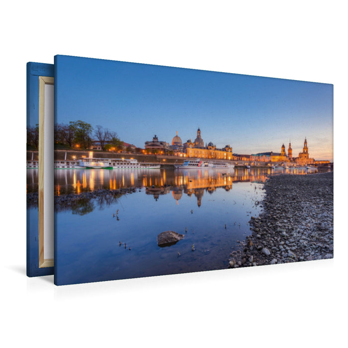 Premium textile canvas Premium textile canvas 120 cm x 80 cm across On the banks of the Elbe in Dresden 