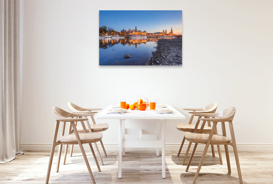 Premium textile canvas Premium textile canvas 120 cm x 80 cm across On the banks of the Elbe in Dresden 