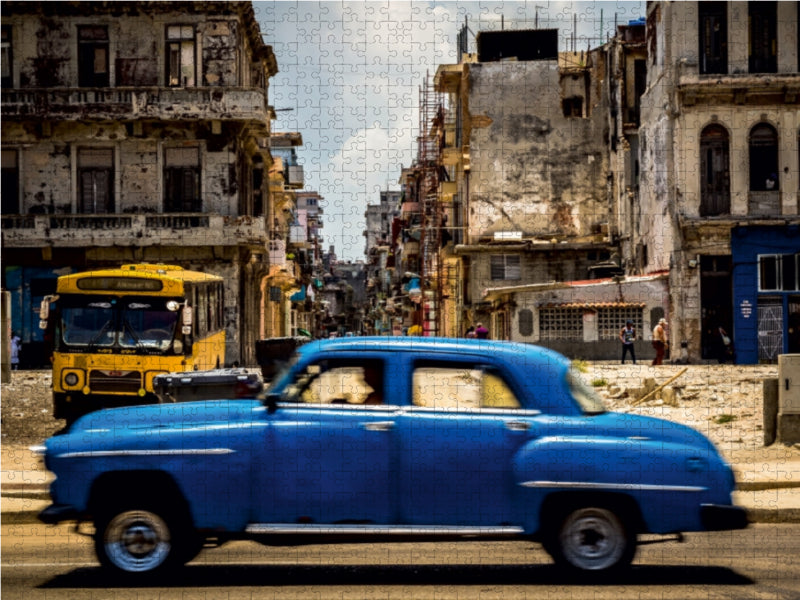 Kuba Nostalgie: Oldtimer am Malecon, Havanna - CALVENDO Foto-Puzzle - calvendoverlag 29.99