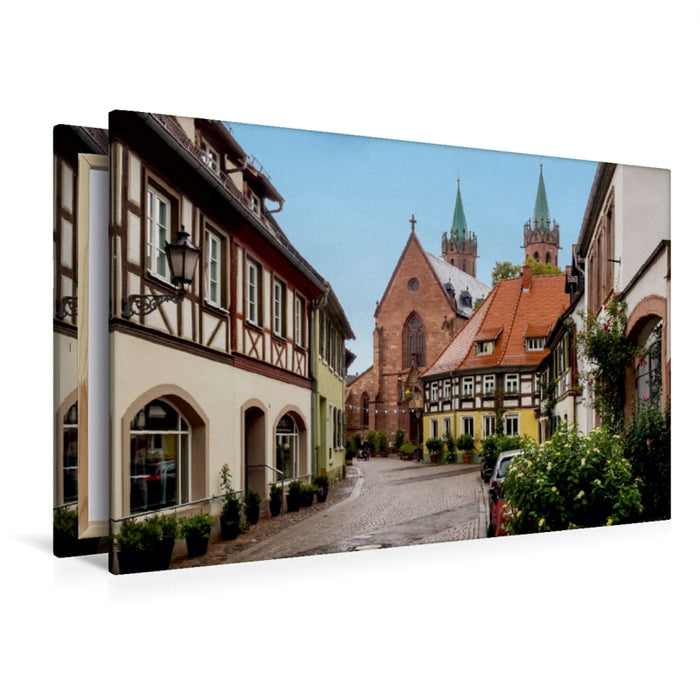 Premium Textil-Leinwand Premium Textil-Leinwand 120 cm x 80 cm quer Ladenburg - St. Gallus-Kirche