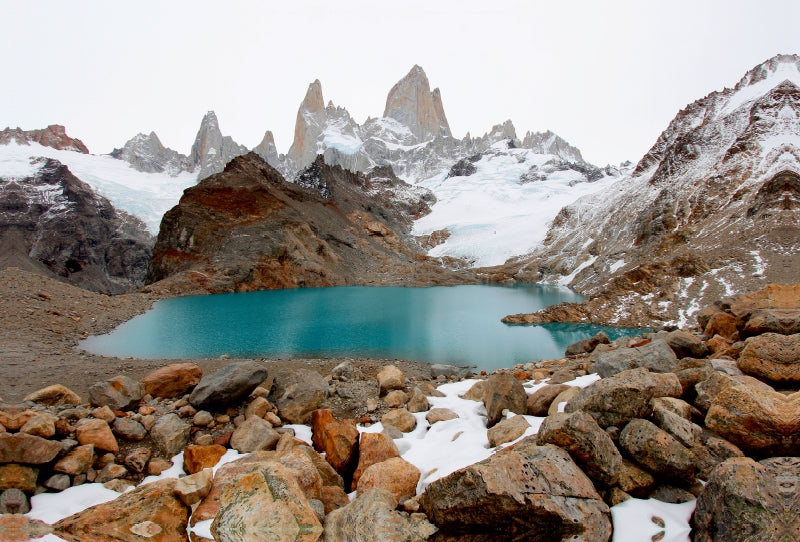 Toile textile haut de gamme Toile textile haut de gamme 120 cm x 80 cm paysage Laguna de los Tres et Mont Fitz Roy, Parc National Los Glaciares, Argentine 