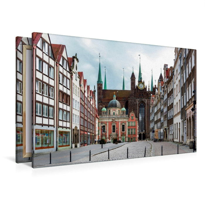 Premium Textil-Leinwand Premium Textil-Leinwand 120 cm x 80 cm quer Die Marienkirche von Danzig