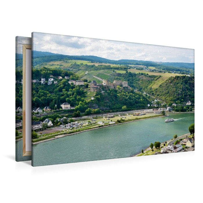 Premium Textil-Leinwand Premium Textil-Leinwand 120 cm x 80 cm quer Burg Rheinfels, Sankt Goar