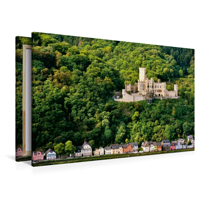 Premium Textil-Leinwand Premium Textil-Leinwand 120 cm x 80 cm quer Schloss Stolzenfels, Koblenz