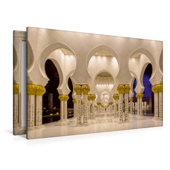 Premium Textil-Leinwand Premium Textil-Leinwand 120 cm x 80 cm quer Halle der Sheikh Zayed Moschee