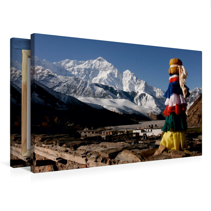 Premium Textil-Leinwand Premium Textil-Leinwand 75 cm x 50 cm quer Kagbeni im Himalaya, Nepal