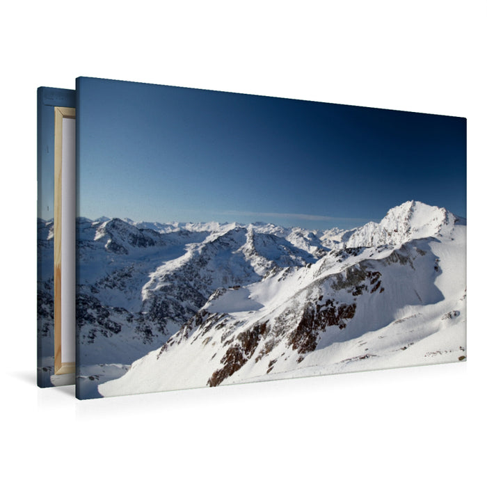 Toile textile haut de gamme Toile textile haut de gamme 120 cm x 80 cm paysage Domaine skiable du glacier de Stubai