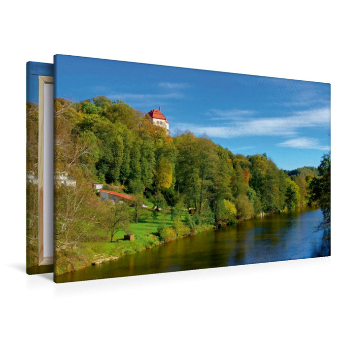 Premium Textil-Leinwand Premium Textil-Leinwand 120 cm x 80 cm quer Schloss Wolkenburg