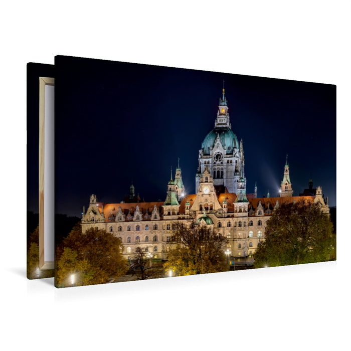 Premium Textil-Leinwand Premium Textil-Leinwand 120 cm x 80 cm quer Neues Rathaus