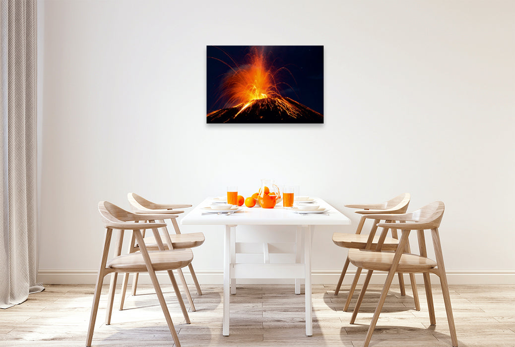 Premium Textil-Leinwand Premium Textil-Leinwand 90 cm x 60 cm quer Ein Motiv aus dem Kalender Vulkane: Magma, Lava, Eruptionen