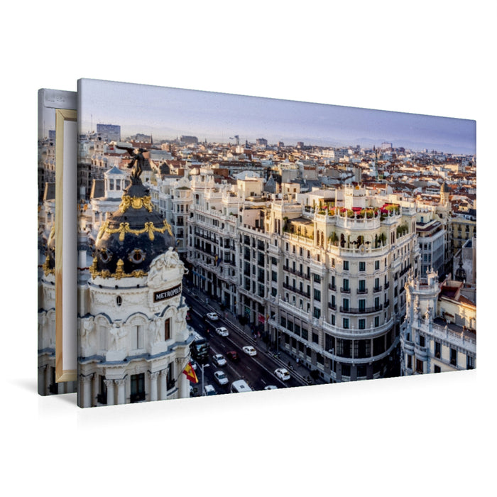 Premium Textil-Leinwand Premium Textil-Leinwand 120 cm x 80 cm quer Blick über Madrid