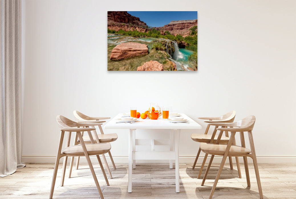 Premium Textil-Leinwand Premium Textil-Leinwand 120 cm x 80 cm quer Havasupai Falls, Grand Canyon, Arizona