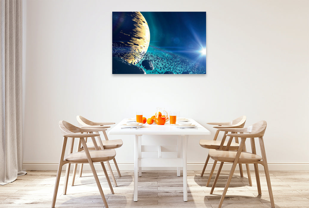 Premium Textil-Leinwand Premium Textil-Leinwand 120 cm x 80 cm quer Saturnähnlicher Planet