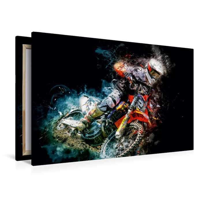 Premium Textil-Leinwand Premium Textil-Leinwand 120 cm x 80 cm quer Motocross