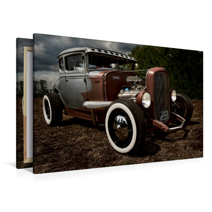 Premium Textil-Leinwand Premium Textil-Leinwand 120 cm x 80 cm quer Hot Rod - Kustom Kulture Forever Bottrop