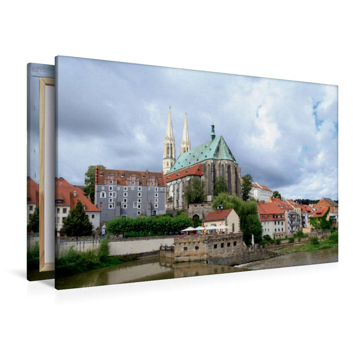 Premium Textil-Leinwand Premium Textil-Leinwand 120 cm x 80 cm quer Dier Stadtpfarrkirche St. Peter und Paul in Görlitz