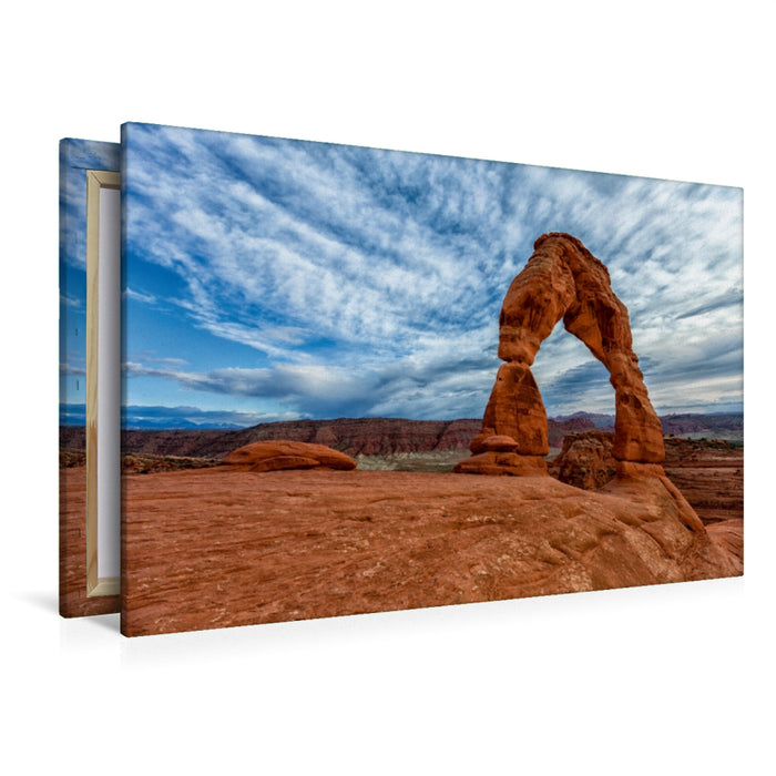 Premium Textil-Leinwand Premium Textil-Leinwand 120 cm x 80 cm quer Delicate Arch, Arches Nationalpark, Utah