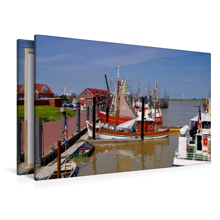 Premium Textil-Leinwand Premium Textil-Leinwand 120 cm x 80 cm quer Hafen Ditzum