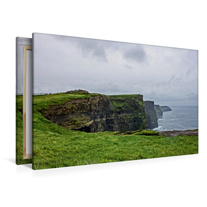 Premium Textil-Leinwand Premium Textil-Leinwand 120 cm x 80 cm quer Bekanntschaft an den Cliffs of Moher