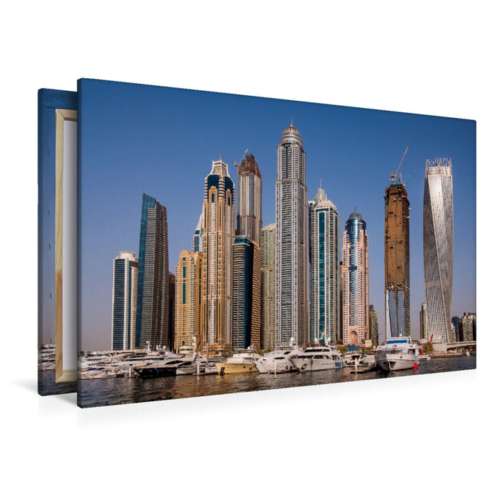 Premium Textil-Leinwand Premium Textil-Leinwand 120 cm x 80 cm quer Dubai Marina Skyline