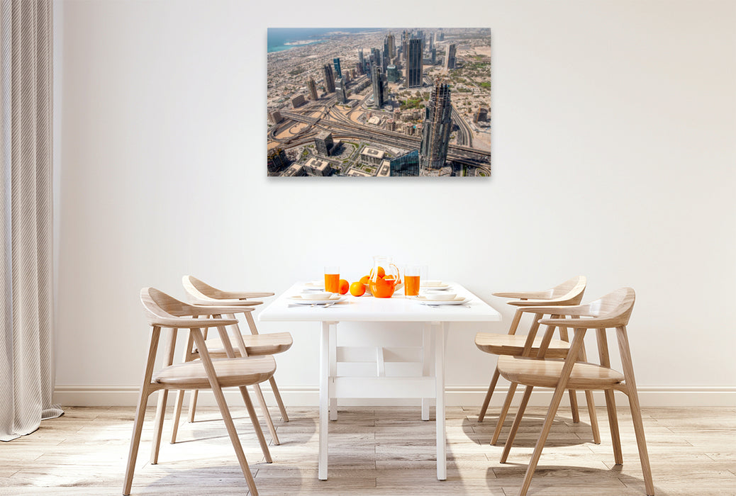 Premium Textil-Leinwand Premium Textil-Leinwand 120 cm x 80 cm quer Blick vom Burj Khalifa