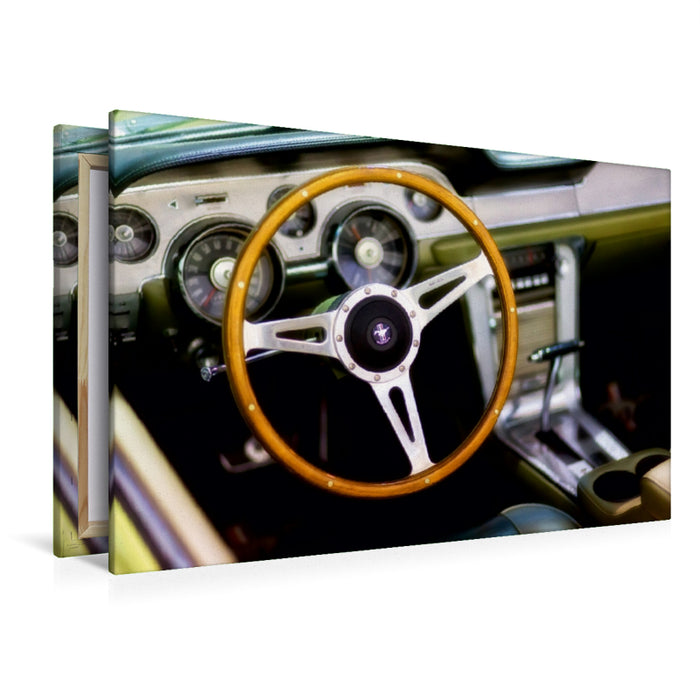 Premium Textil-Leinwand Premium Textil-Leinwand 120 cm x 80 cm quer Ford Mustang Convertible GTA [1967]