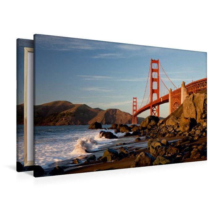 Premium Textil-Leinwand Premium Textil-Leinwand 120 cm x 80 cm quer Golden Gate Bridge San Francisco