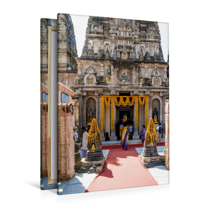 Premium Textil-Leinwand Premium Textil-Leinwand 80 cm x 120 cm  hoch Ein Motiv aus dem Kalender Mahabodhi - der Tempel zu Ehren des Buddha