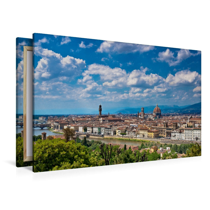 Premium Textil-Leinwand Premium Textil-Leinwand 120 cm x 80 cm quer Blick über Florenz