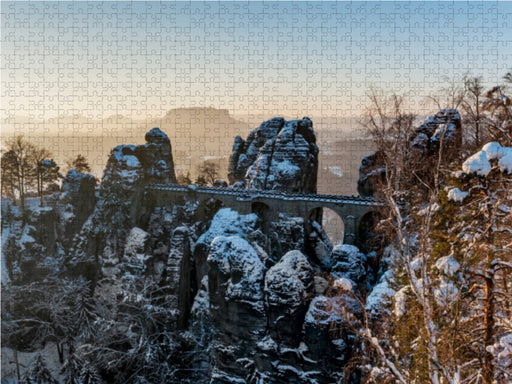 Basteibrücke im Winter, Sächsische Schweiz - CALVENDO Foto-Puzzle - calvendoverlag 29.99