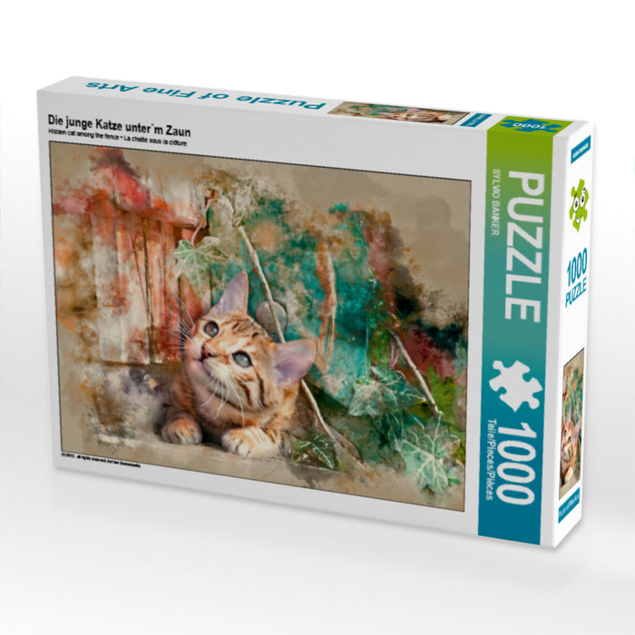 Die junge Katze unter´m Zaun - CALVENDO Foto-Puzzle - calvendoverlag 29.99