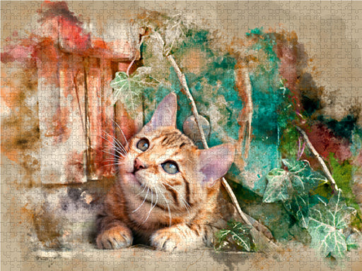 Die junge Katze unter´m Zaun - CALVENDO Foto-Puzzle - calvendoverlag 29.99