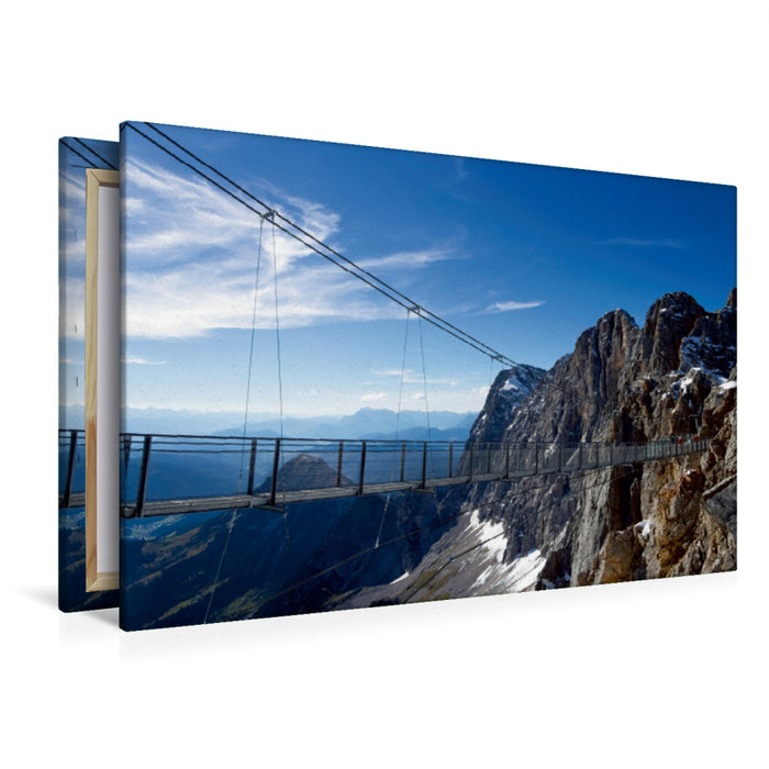 Premium Textil-Leinwand Premium Textil-Leinwand 120 cm x 80 cm quer Hängebrücke am Dachstein/ Steiermark