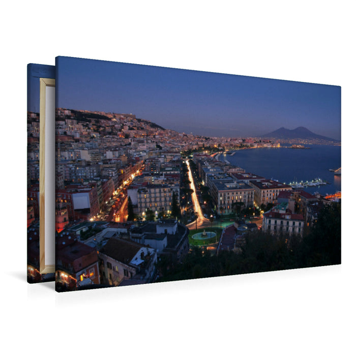 Premium textile canvas Premium textile canvas 120 cm x 80 cm across Lungomare and Castel dell'Ovo 